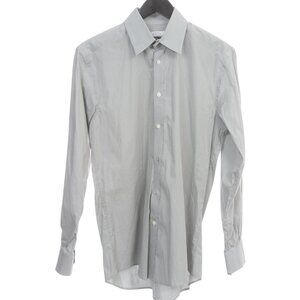 Versace Collection City Fit Smoke Grey Long Sleeve Button Down Shirt 15.5 Mens